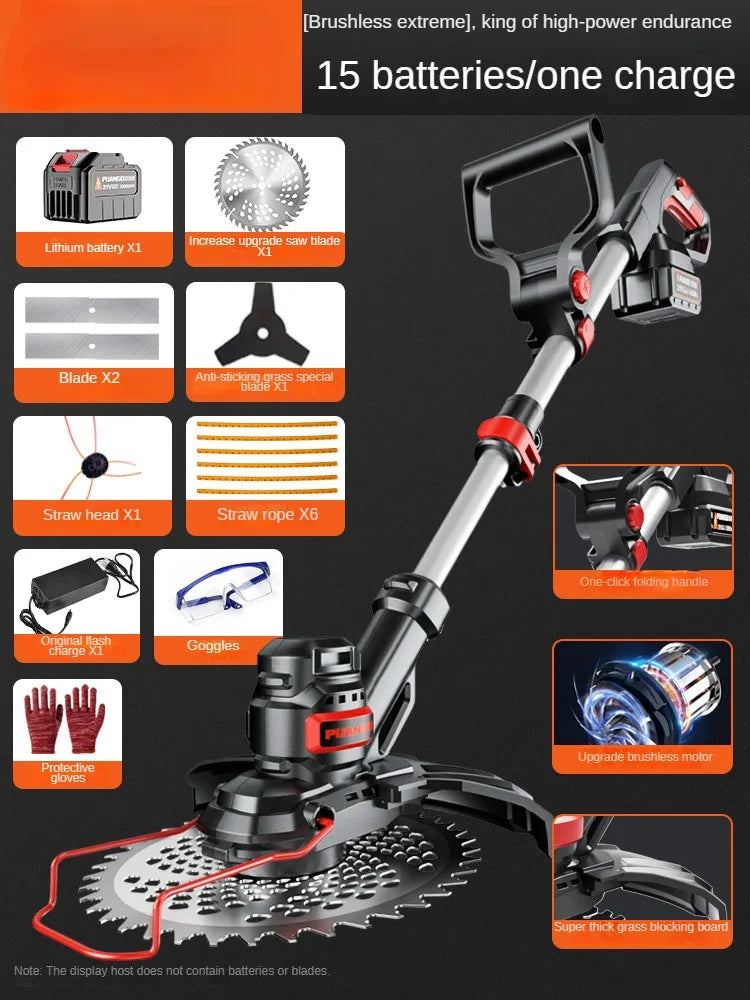 Portable Electric Lawn Mower with Lithium Battery for Home Use and Farming Grass Trimming