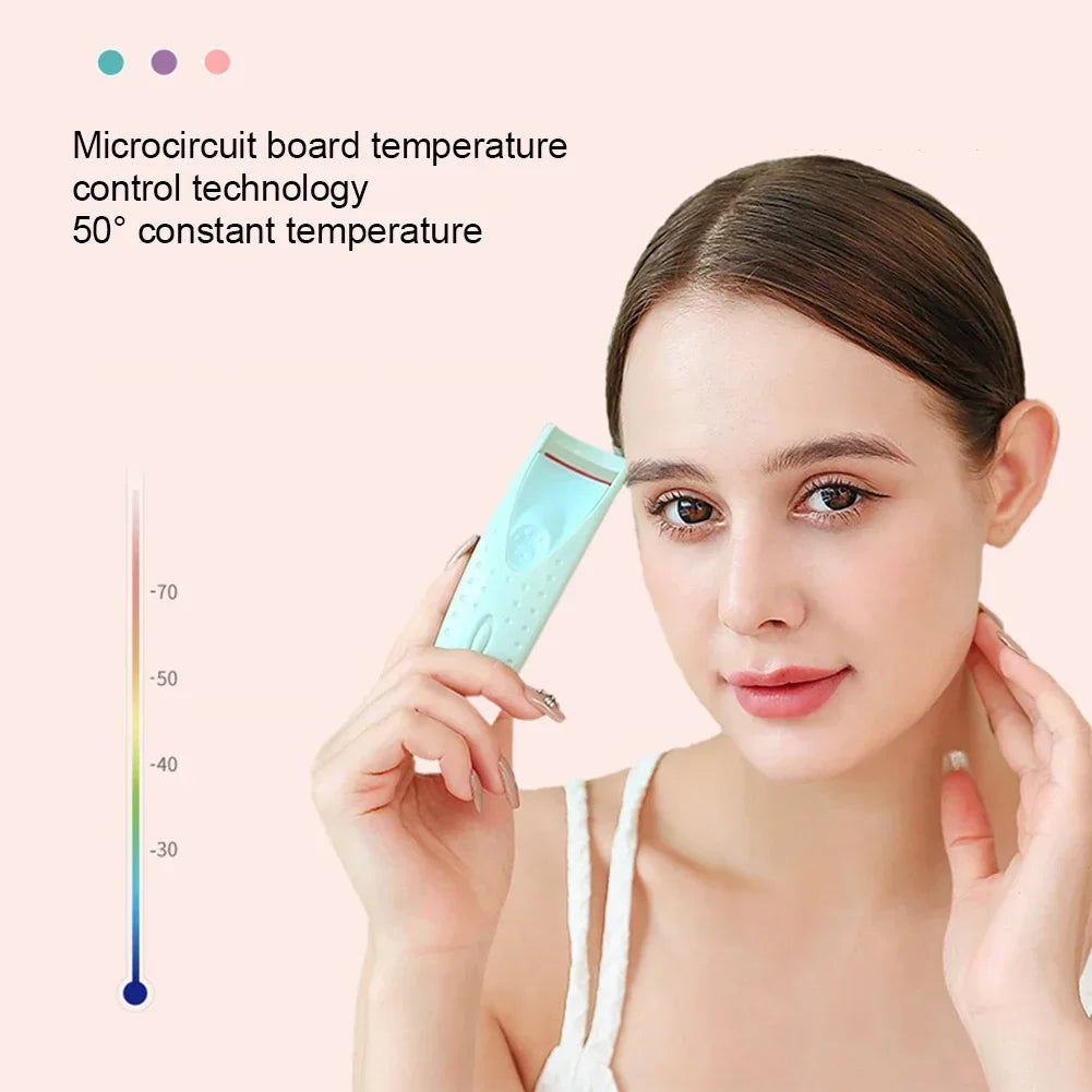 Portable Heated Eyelashes Curling Tool, Natural Fake Eye Lash, Beauty Supplies, USB, 3 Temperature Mode