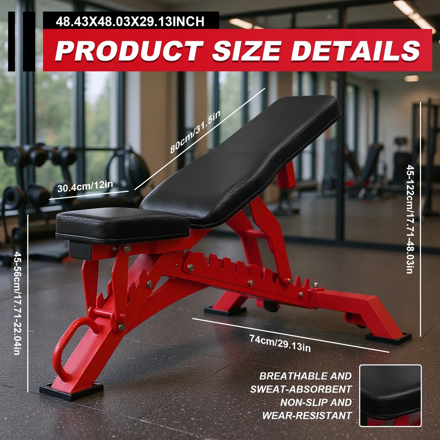 Workout Bench Adjustable Incline Decline Bench for Garage and Home Gym Workouts