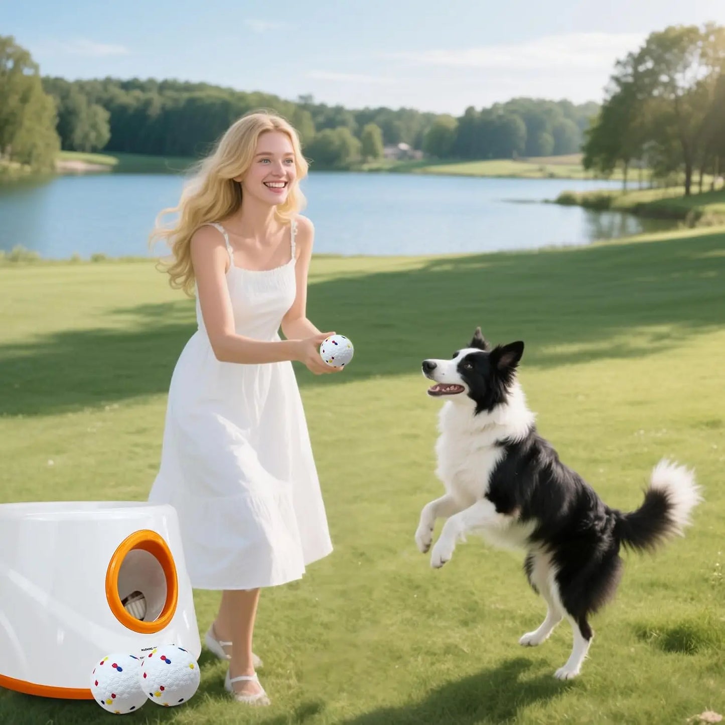 Improved Small-sized Pet Automatic Sensing Ball Throwing Machine Dog Outdoor Thrower Carrying 3 Balls Automatic Throwing Machine