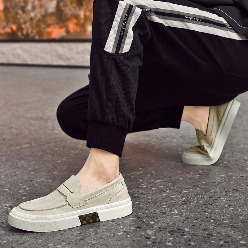 Designer Brand Men's Loafers Green Casual Shoes Men's Lightweight Soft Soled Walking Flat Shoes Brown Luxury Sneakers for Men