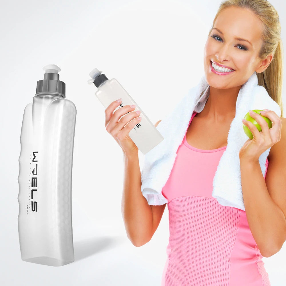 Upgraded Curved Sports Water Bottle with Easy Grip Running Cycling Belt Pack Fitness Hydration