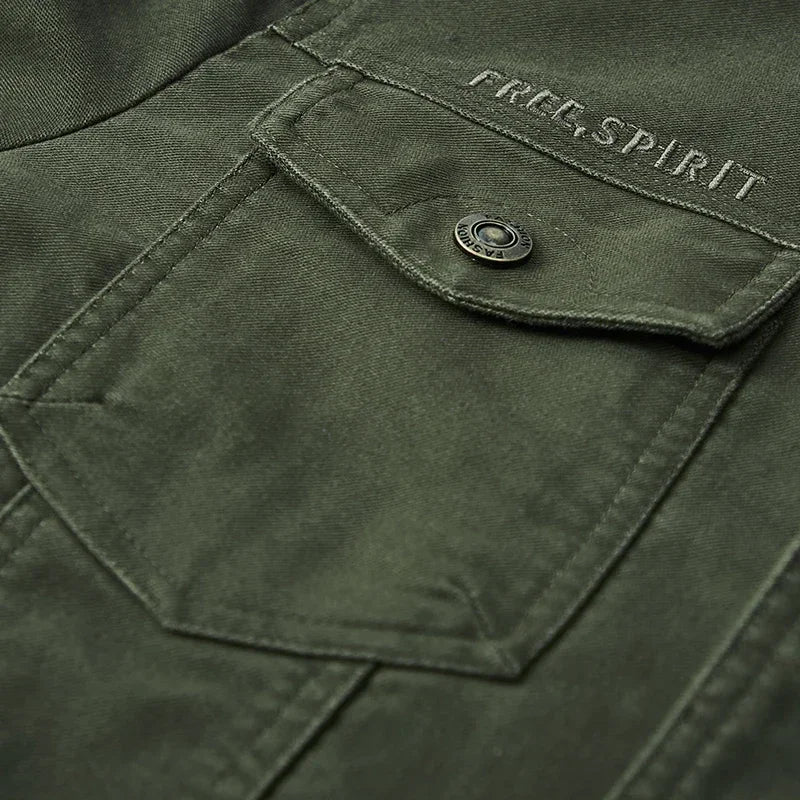 Men's Lightweight Cotton Military Jackets Spring Autumn Casual Multi-pocket Army Pilot Cargo Flight Bomber Jacket Men Clothing