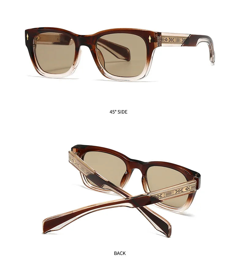 Hot Sale New Polarized Sunglasses Male Fashion Black Travelling UV400 Shades Men Women Classic Square High Quality Rivet Glasses