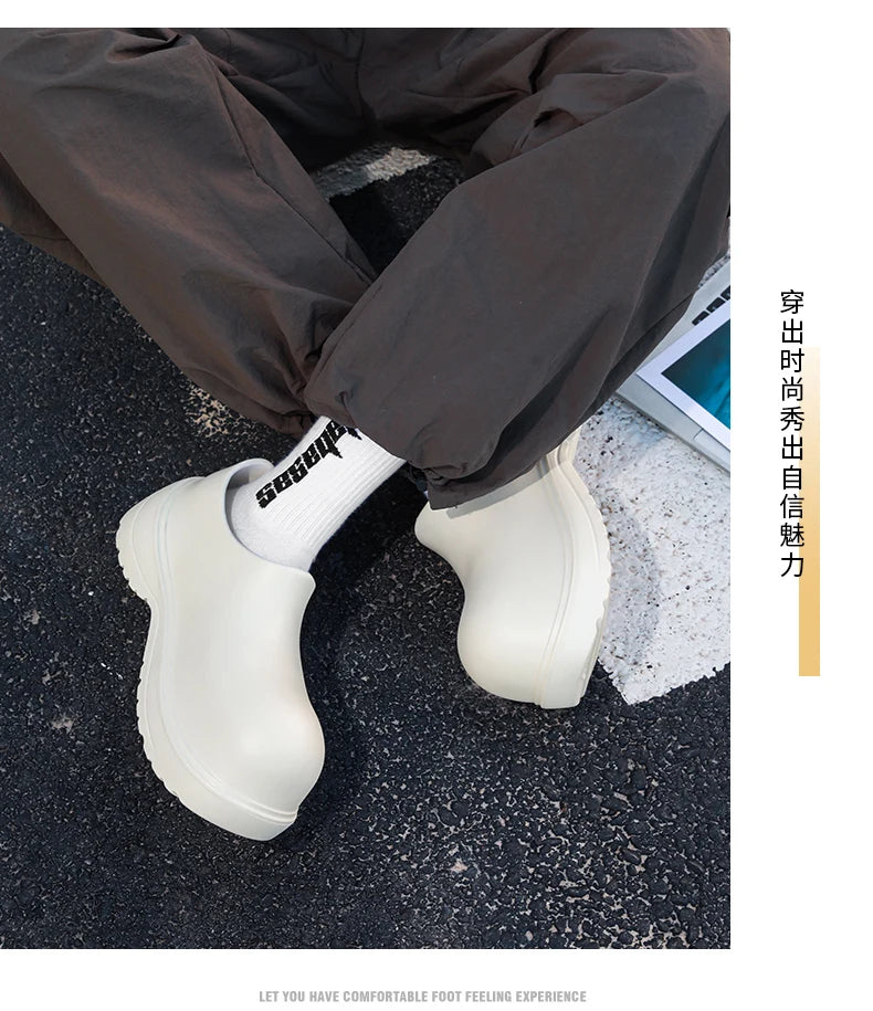 Slippers for men, spring trendsetters, height increasing thick soled big toe shoes, stylish men, summer outerwear, casual fashio
