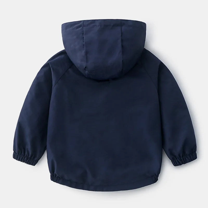 1 2 3 4 5 6 Years Spring Autumn Boys Coats Patchwork Cartoon Car Pattern Hooded Windbreaker Leisure Overcoat For Kids