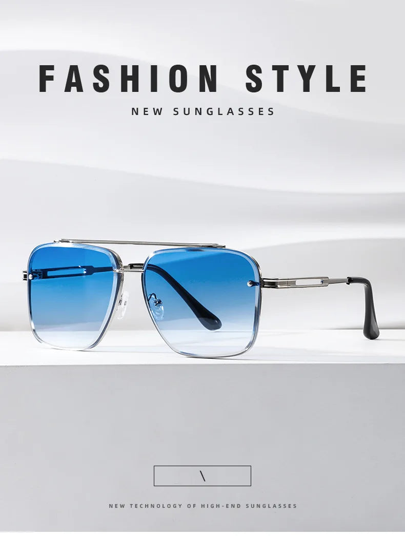 Square Sunglasses Men Metail Frame Glasses Resin Lens Male Sun Glasses Driving Travel Outdoor Eyewears Oculos De Sol UV400