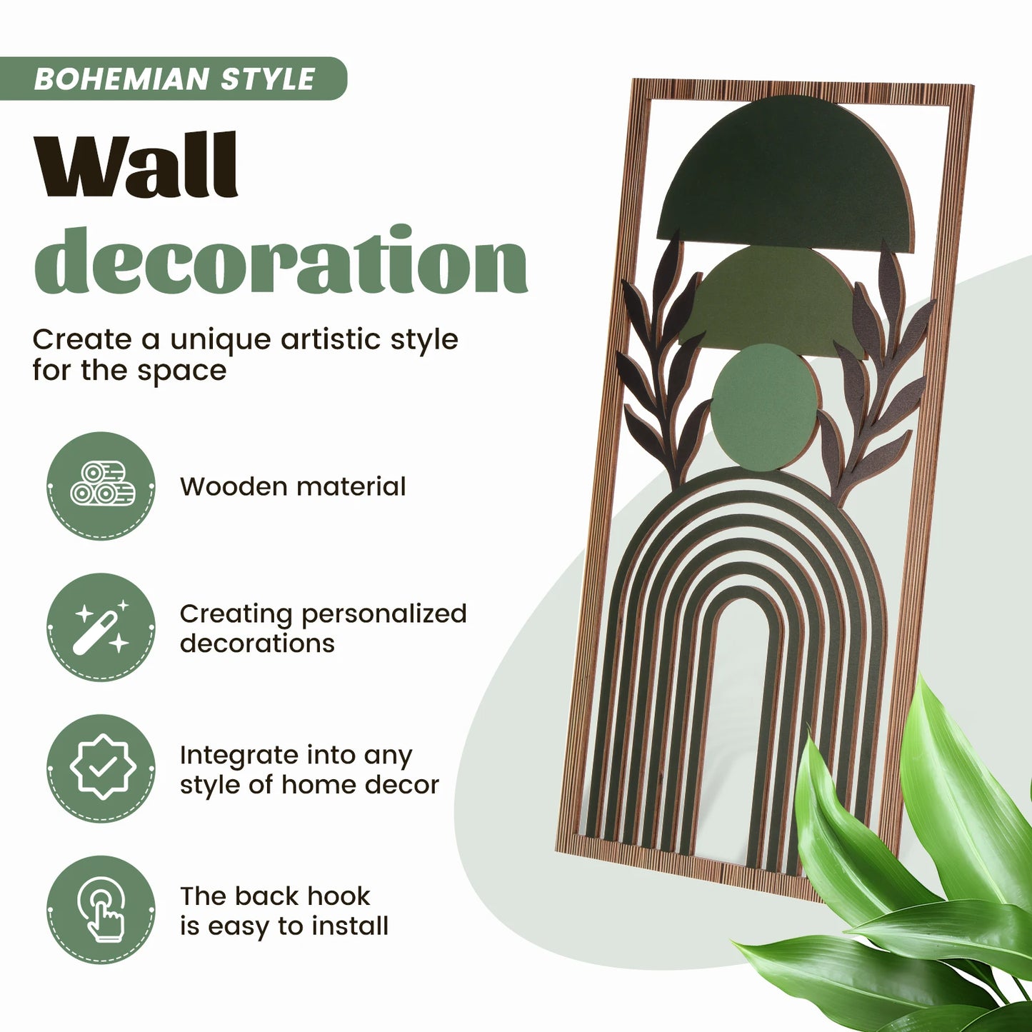 3 Pcs Wooden Wall Art Set Aesthetic 3D Wall Decor Stylish Decorative Partition Art for Living Room Bedroom Office  Wall Art Set