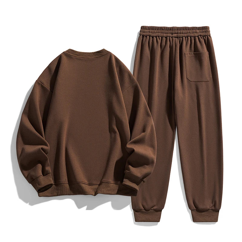Plus Size Men 8XL Sweatshirts Set Pocket 6XL 7XL Oversized Jogging Streetwear Sport Street Male 2025 Long Sleeve Tops Pants Suit