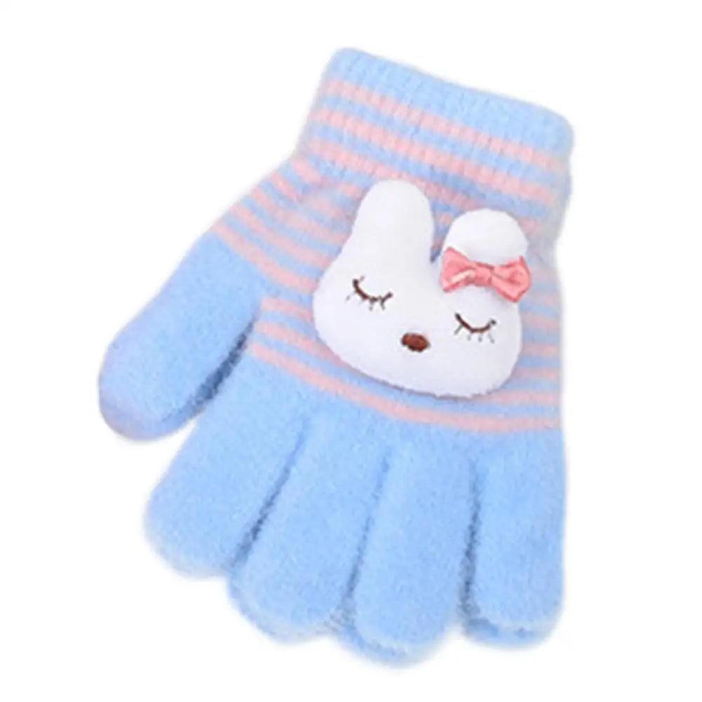 Kids Winter Gloves Thermal Warm Windproof Cartoon Animal Mittens for Boys Girls Children Outdoor Skiing Full-Finger Gloves