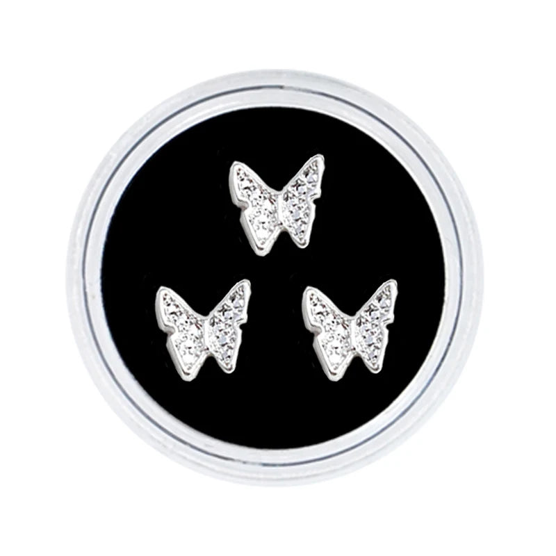 3pcs/Box Dental Tooth Gems Teeth Crystal Ornament Metal Tooth Gems Various Shape Beauty Oral Decorations