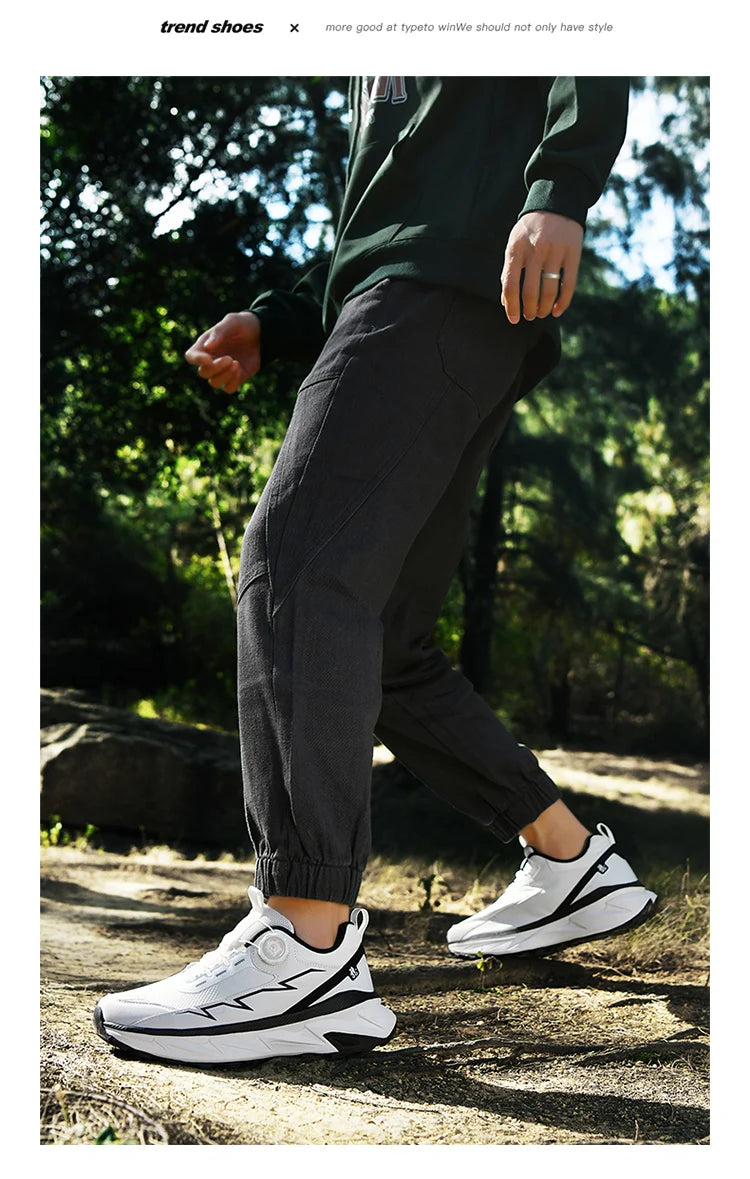 Spring Summer Large Rotating Buckle Mesh Breathable Sneakers Men's Running Shoes Fashion Casual Shoes 39-48