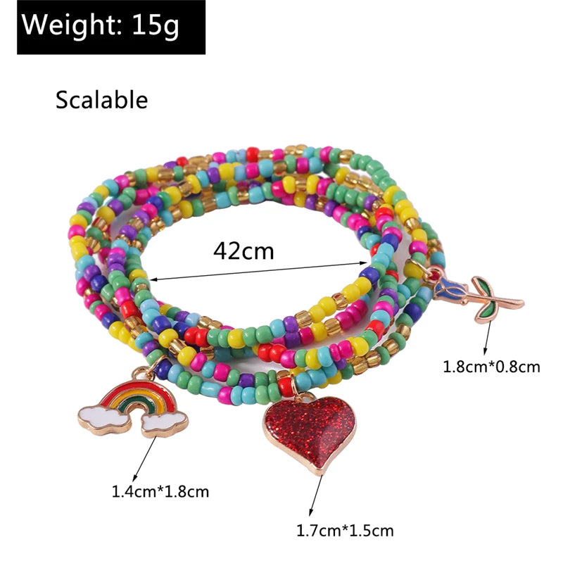 Bohemian Handmade Beads Anklets Embroidery Braided Ankle Bracelets Summer Beach On Leg Foot Chain Female Girls Jewelry Gifts
