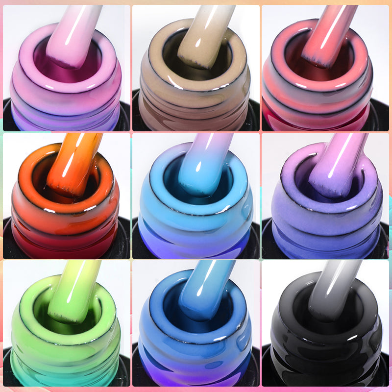 MEET ACROSS 7ml Thermal Gel Nail Polish Manicure 3 Layers Temperature Changing UV Gel Semi Permanent Soak Off Varnish Nail Art
