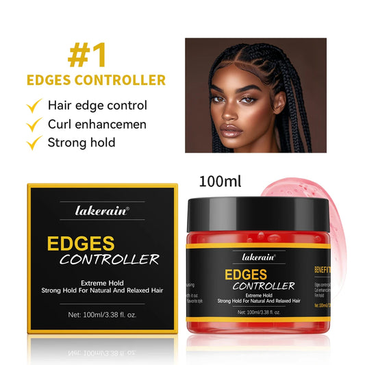 100ml/3.38 fl. oz. Edge Control Hair Gel Strong Hold Thick Edges Styling Gel Non-Greasy Non-Flaking Hair Gel For All Hair Types