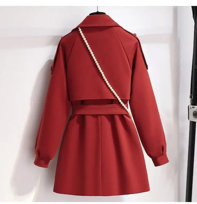 Femme Wool Jacket Women 2025 New Autumn Winter Coat Female Outerwear Short Windbreaker Long Sleeve Tops Black Overcoats