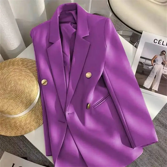 2025 Fashion New Women Suit Coat Elegant Casual Blazer Jacket Spring Autumn Office Ladies Clothing Basic Coat  Female Jacket