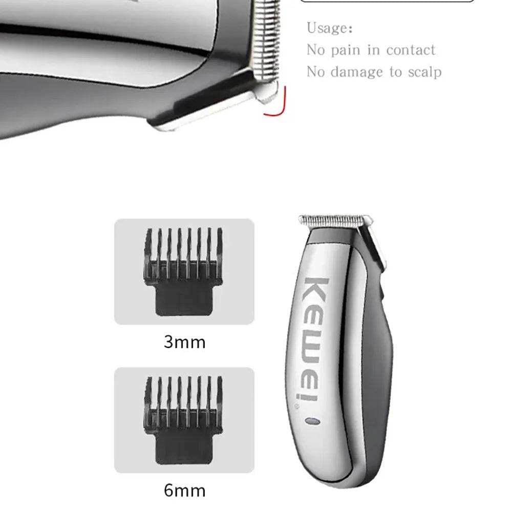 Kemei Mini Electric Hair Clipper Men's Hair/Beard Trimmers Portable Travel Haircut Machine Rechargeable Carving Clipper KM-666C