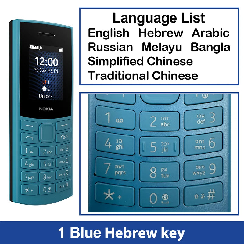 New Nokia 105 4G 2023 Feature Phone Dual SIM 1.8 Inch Bluetooth 5.0 1450mAh Long Standby Time Flashlight FM Radio Call Recording