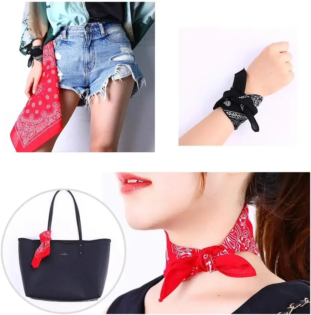 3 Pack Paisley Pattern Bandanas Face Mask Square Scarf Wristband Headwear Outdoor Sports Scarf Riding Camping Cycling Headscarf