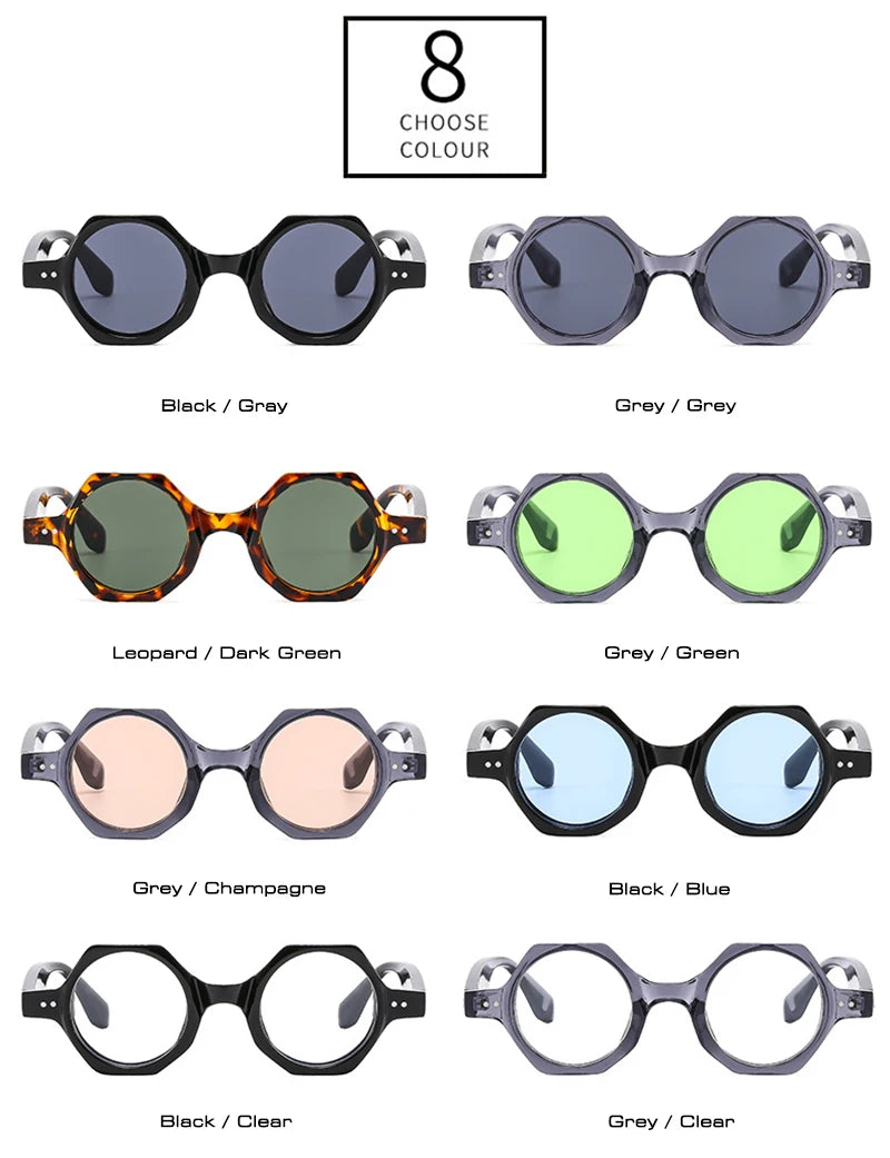 SHAUNA New Polygon Square Sunglasses Women Fashion Candy Color Round Lenses Eyewear Shades UV400 Men Sun Glasses