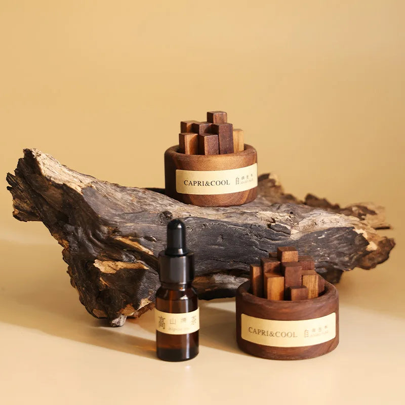 Fragrant Incense Natural Essential Oil Aromatherapy With Glass Dropper Black Walnut Wood Sticks Fragrance Car Air Freshener