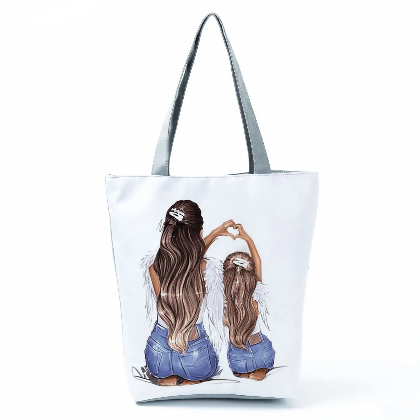 Golden Afro Woman Printed Handbags Pretty Fashion Shoulder Bag Eco Portable Shopping Bag High Capacity Beach Bag Practical Tote