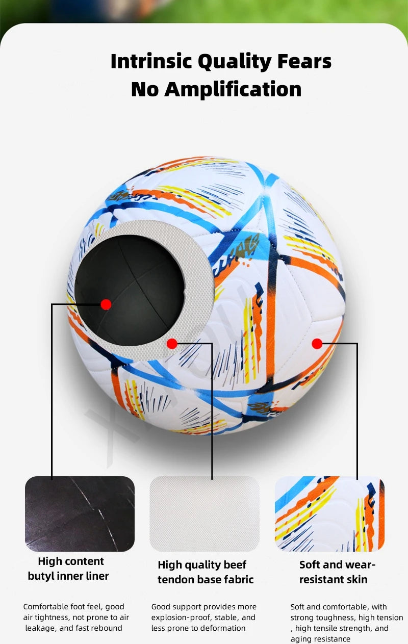 Soccer Balls Official Size 5 PU Material Seamless Match Training Football Goal Team Outdoor Professional Functional Training