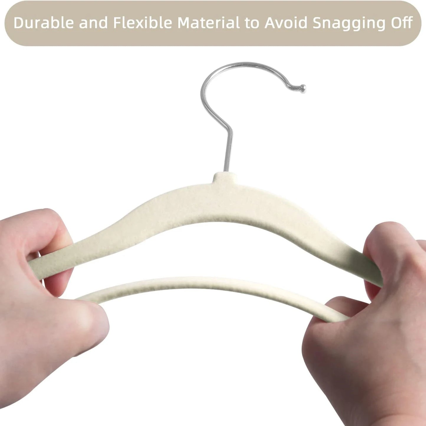 Pack of 10-Children's Velvet Non-Slip Hanger, Slim and Space Saving - 360° Swivel Hooks,Durable Junior Hanger