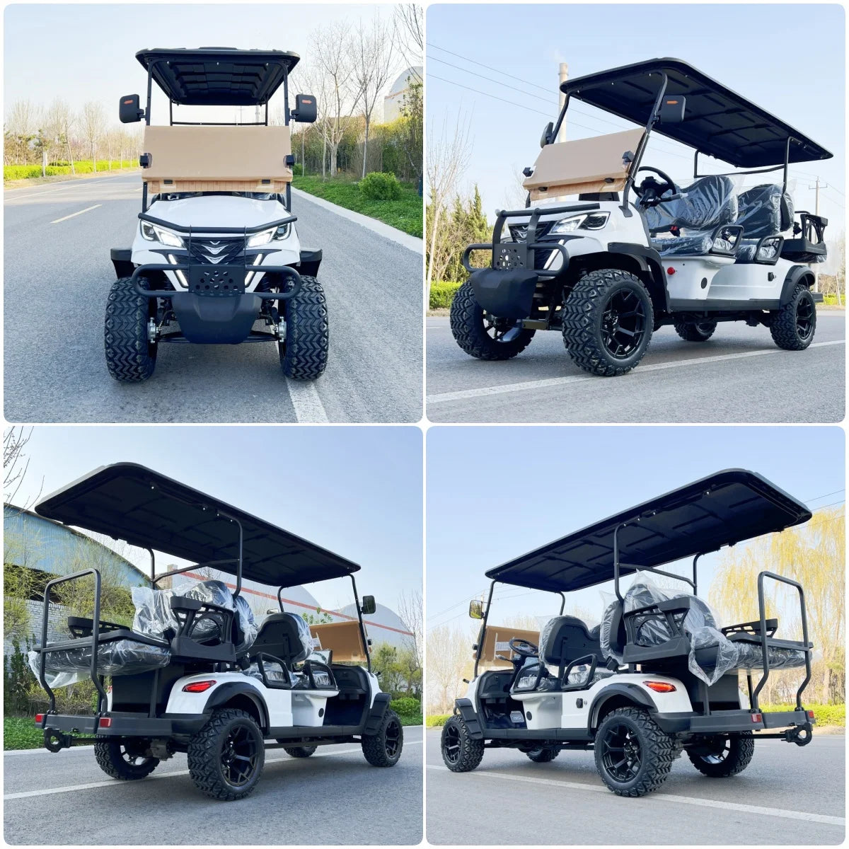 China New 4+2 6 Seat Electric Car Low Speed Electric Off-Road Vehicle Folding Seat Electric Golf Cart With 60V 72V Battery