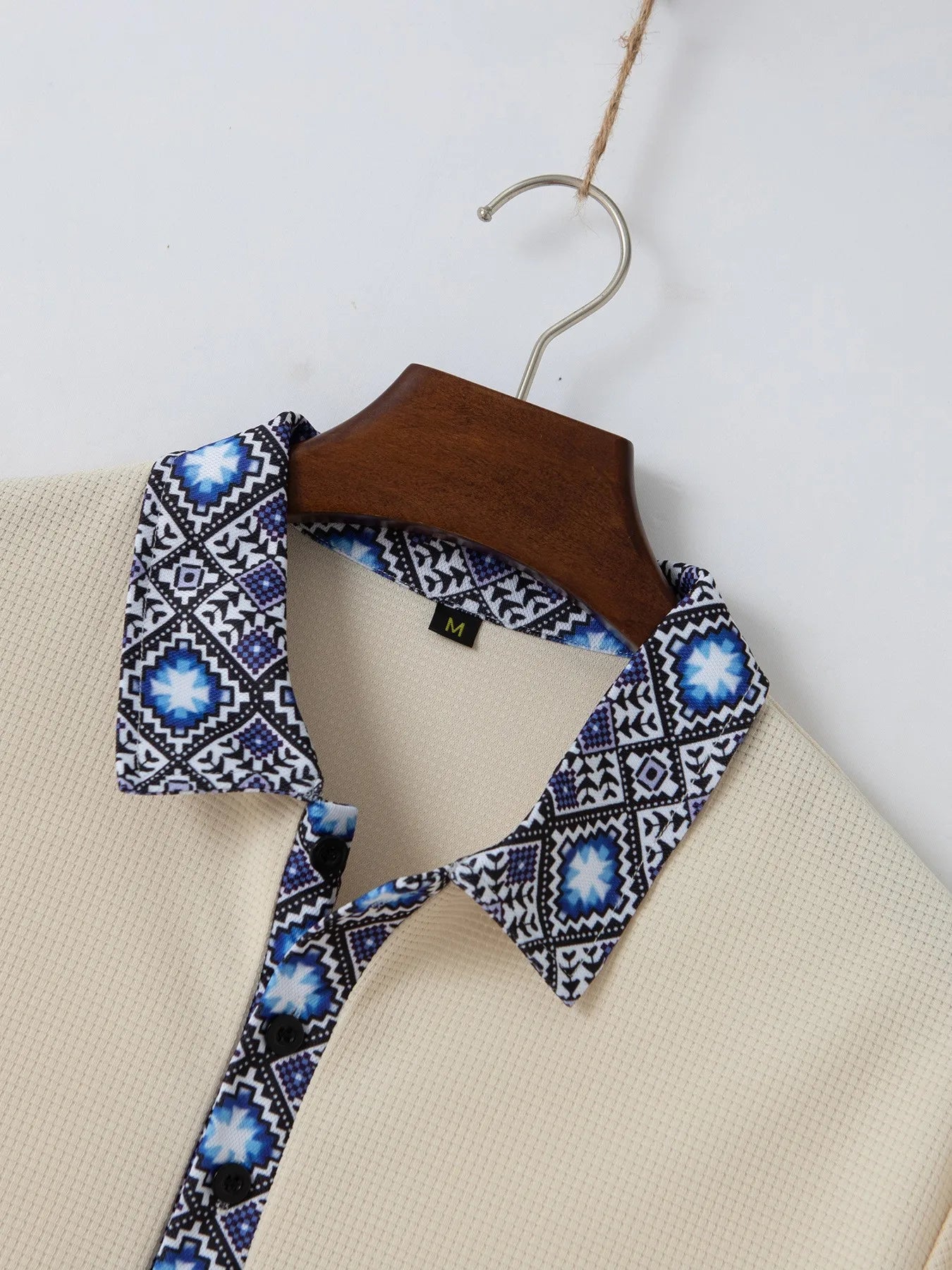 New 2025 Summer Waffle Men's top Casual short-sleeved polo Waffle collar Solid color everything pair with two pantsuits