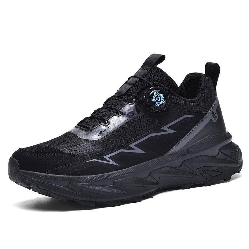 Spring Summer Large Rotating Buckle Mesh Breathable Sneakers Men's Running Shoes Fashion Casual Shoes 39-48