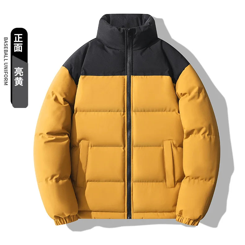 High End Clothing Men Padding Winter Brand Patchwork Designer Cotton Padded Oversized Jackets Male Windproof Coat Parka Overcoat