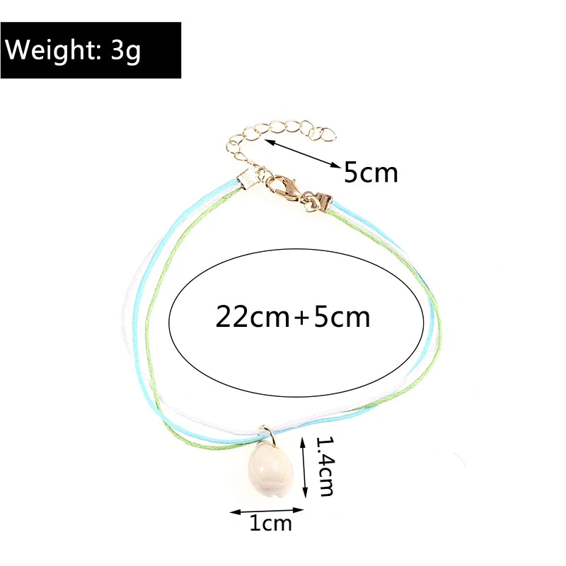 Bohemian Handmade Beads Anklets Embroidery Braided Ankle Bracelets Summer Beach On Leg Foot Chain Female Girls Jewelry Gifts