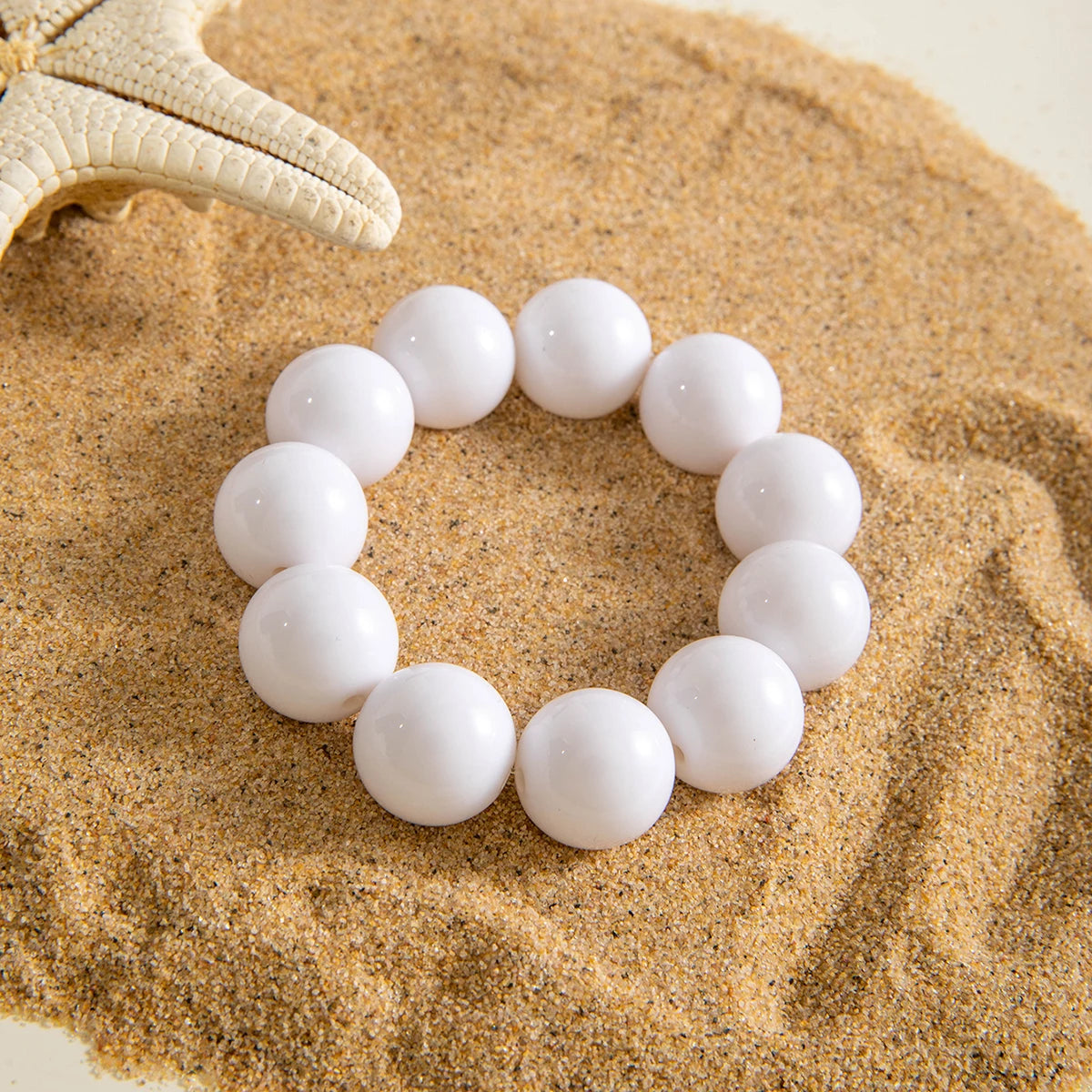 Docona Fashion Colorful Resin Big Beads Necklace Bracelet Set for Women Personality Originality Holiday Jewelry Accessories Gift