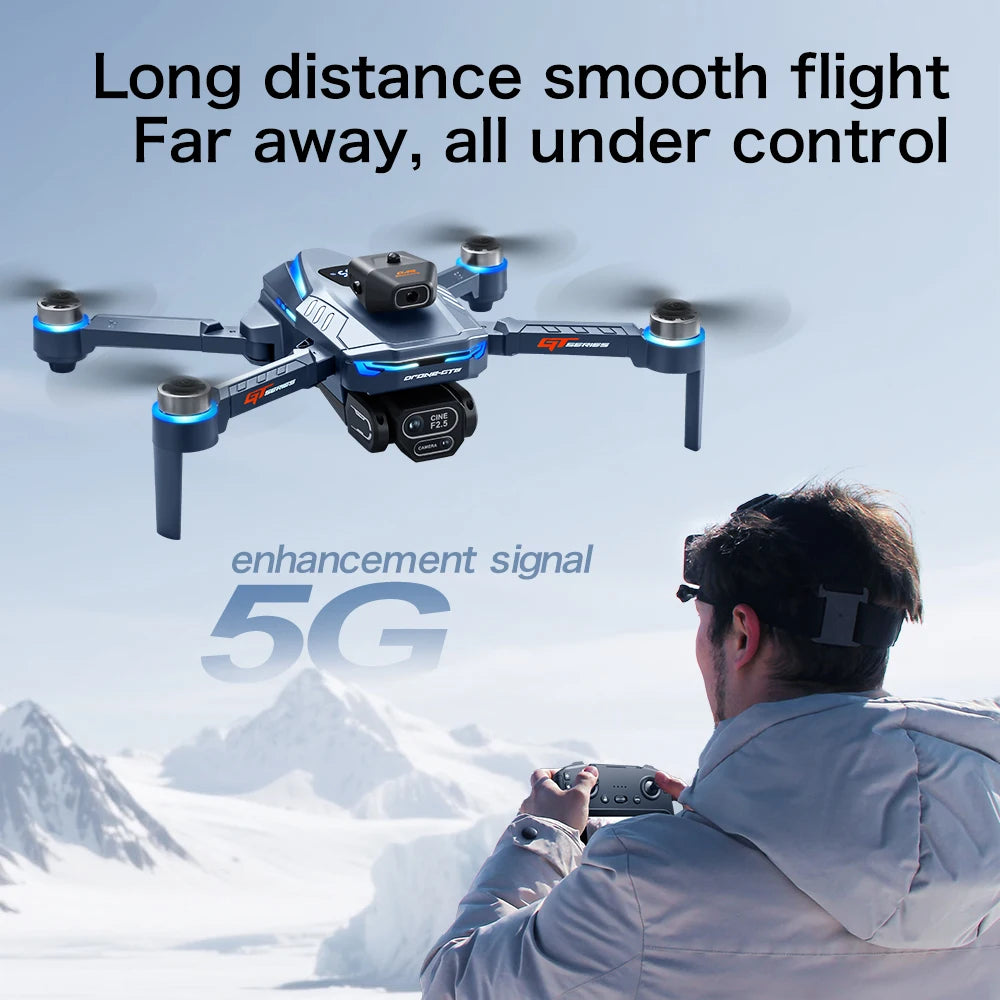 NEW GT8 Mini Drone with GPS 8K Dual Cameras 180° UHD HD 5G WiFi Brushless Motors Obstacle Avoidance FPV Foldable Quadcopter 3000