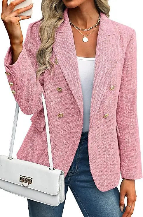 2026 Women's New Fashion Trend Temperament Basic Slim Slim Versatile Suit Solid Color Simple Office Commuter Suit Women's Suit