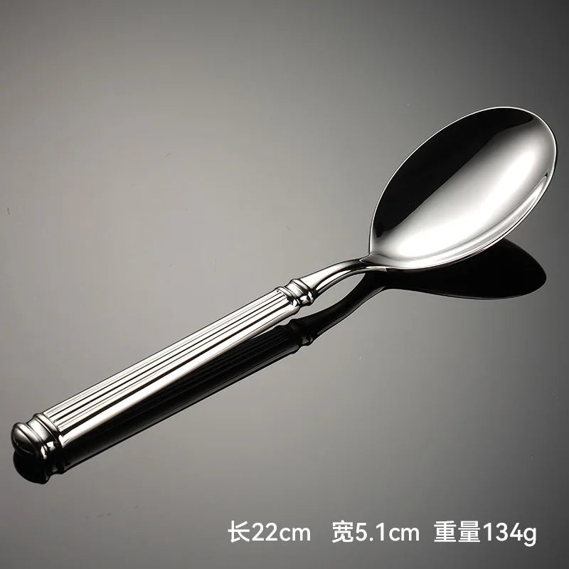 High Value 420 Stainless Steel Roman Cutlery Set Public Spoon Fork Knives Silverware Western Hotel Table Decoration Luxury Gift