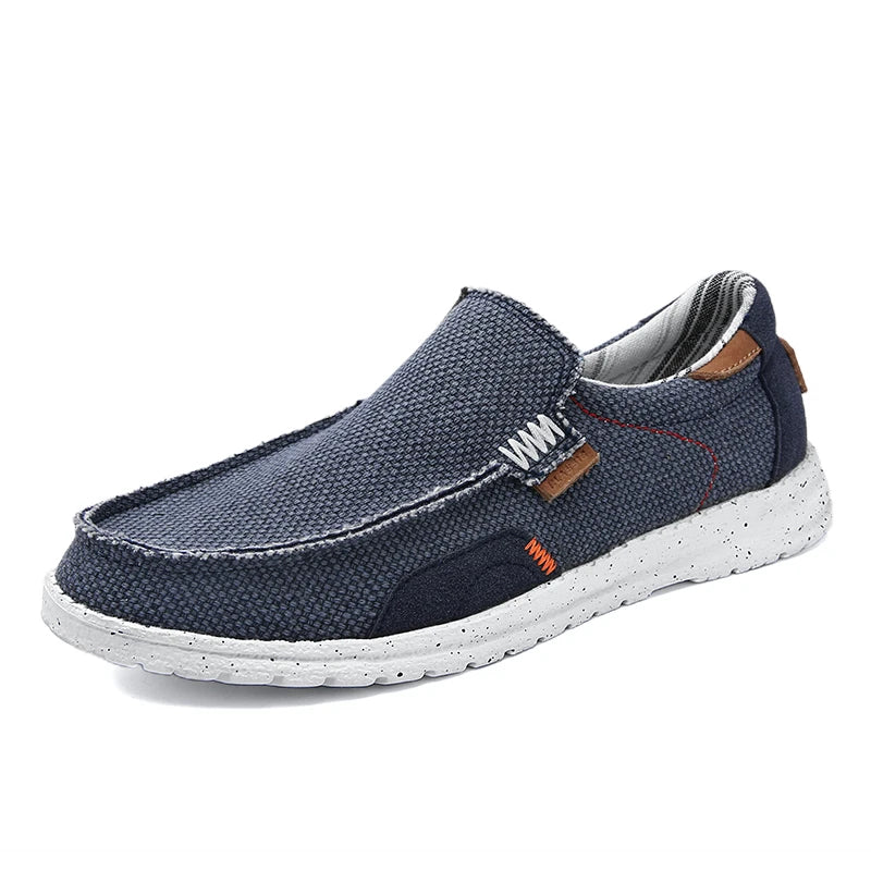 Men Canvas Shoes Slip On Loafers Summer Breathable Sneakers Men Comfty Casual Men Shoes Lightweight Flats Men Walking Zapatos