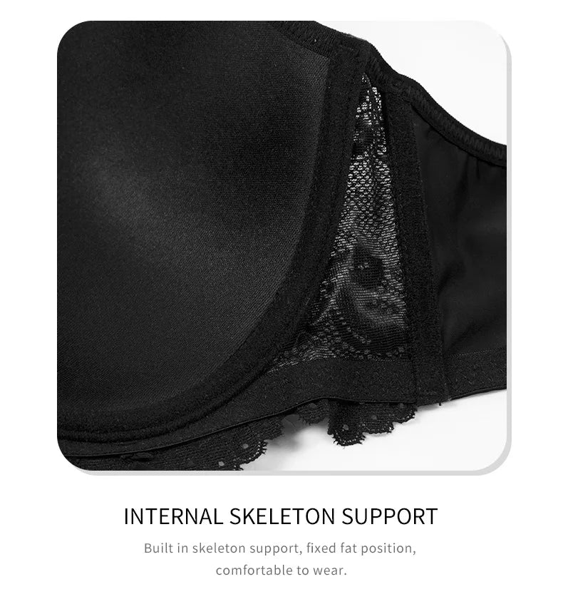 Plus Size Lingerie for Large Busts  Minimizing Anti-Sag Gathering Breathable Underwired Big Cup Size B C D E F 38 40 42 44 46 48