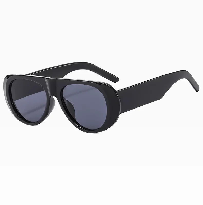 Vintage Oversized Oval Sunglasses Women Men New Fashion Wide Leg Leopard Red Gradient Sun Glasses Ladies Trendy Sexy Shades
