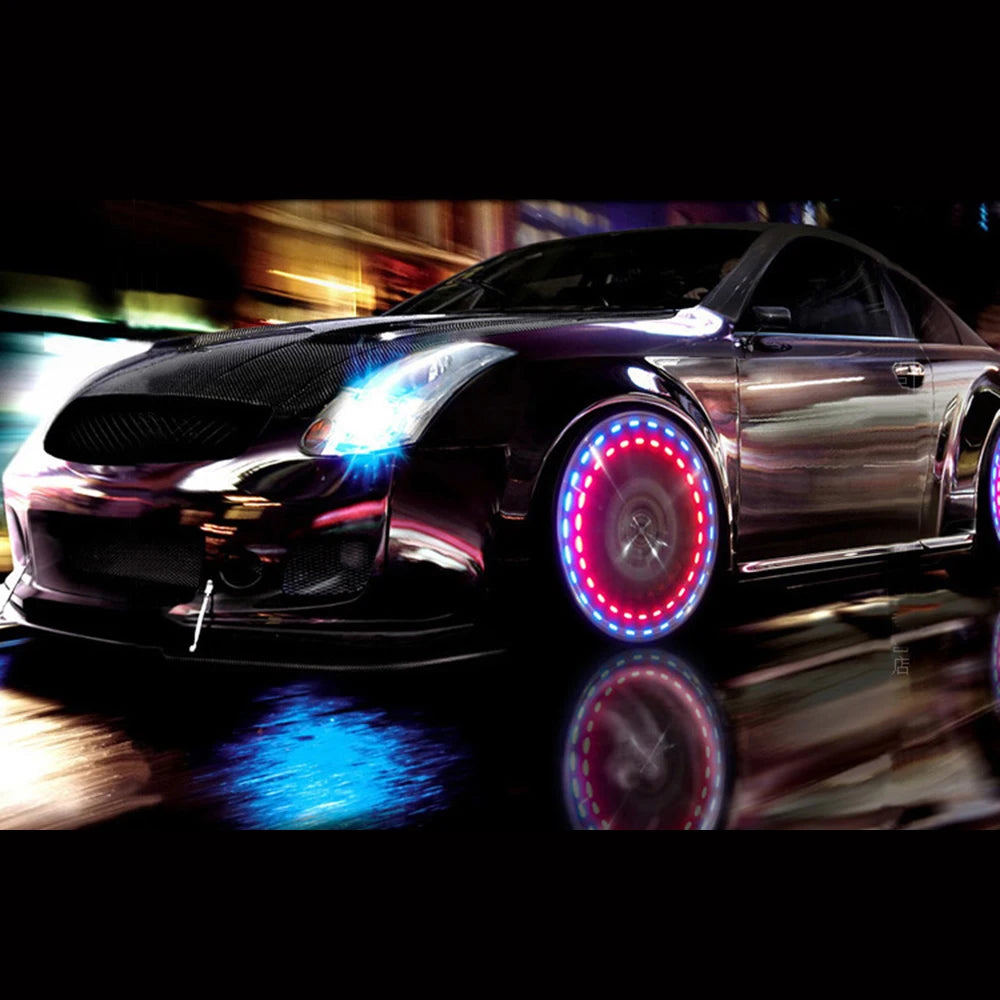4 Modes 12 LED RGB Car Auto Solar Energy Flash Wheel Tire Light Lamp Decor  Car Wheel Light Hub Bulb Tire Tyre Valve Cap Lamp