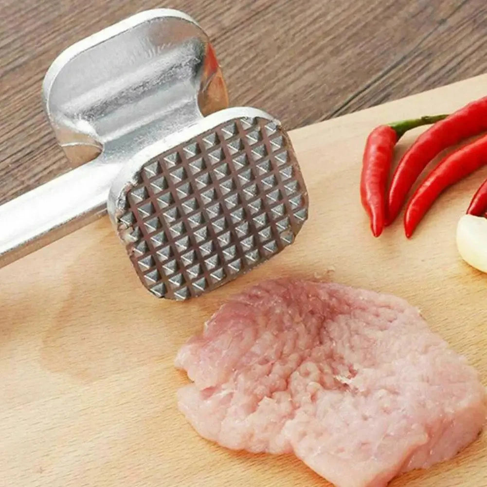 Stainless Steel Double-Sided Square Meat Tenderizer Hammer Food-Safe Kitchen Tool for Pork Chops Meat Tenderizing Appliance