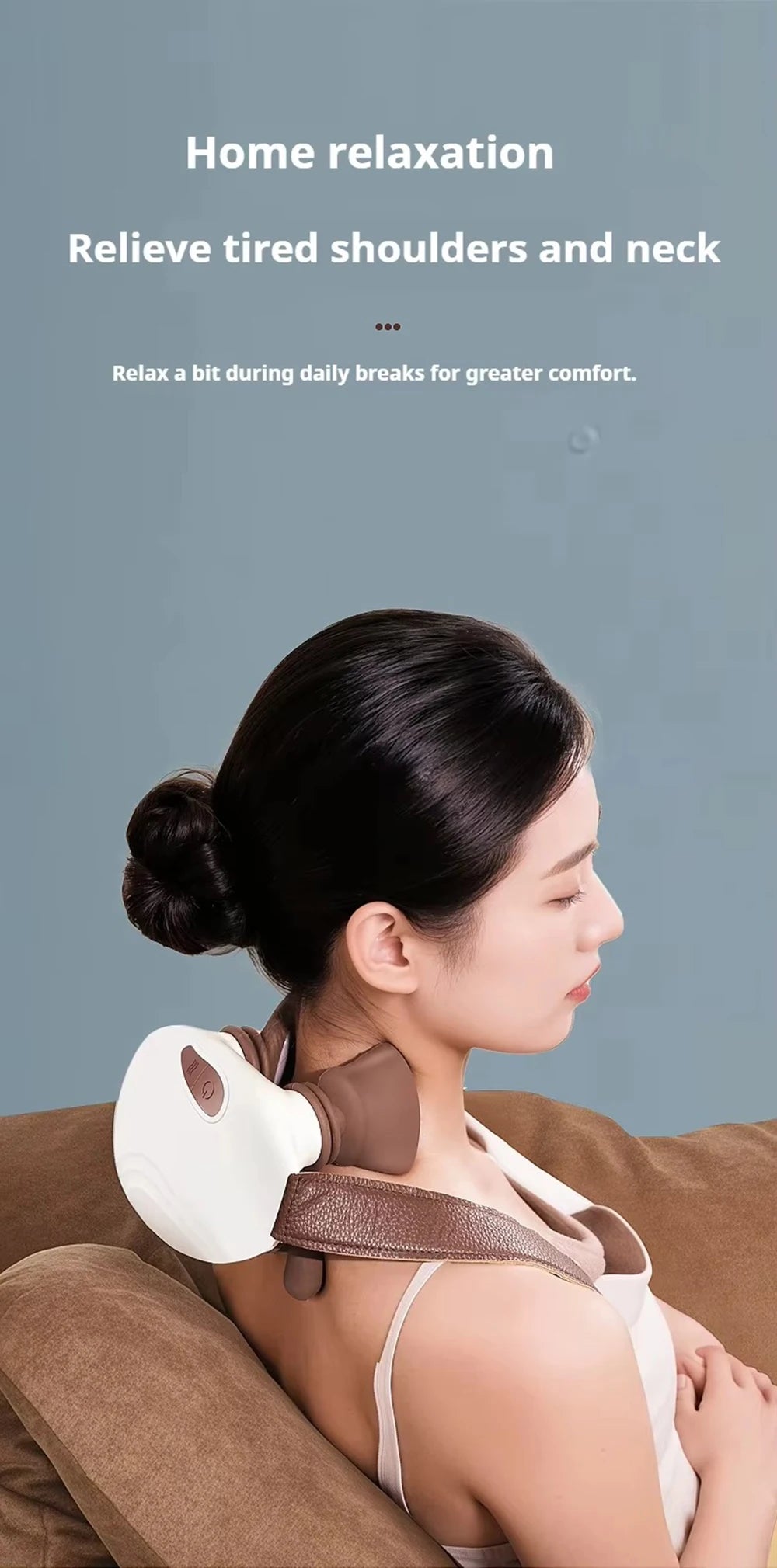 Neck Shoulder Massager Kneading Shiatsu Massager Shawl Kneading Spine Back Muscle Relaxer Trapezius Neck and Shoulder Massage