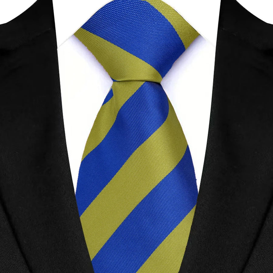 New Men's Tie Classic Stripes 8cm Jacquard Daily Wear Red Blue Green Necktie Cravat Wedding Party Dress Accessories Gift For Man