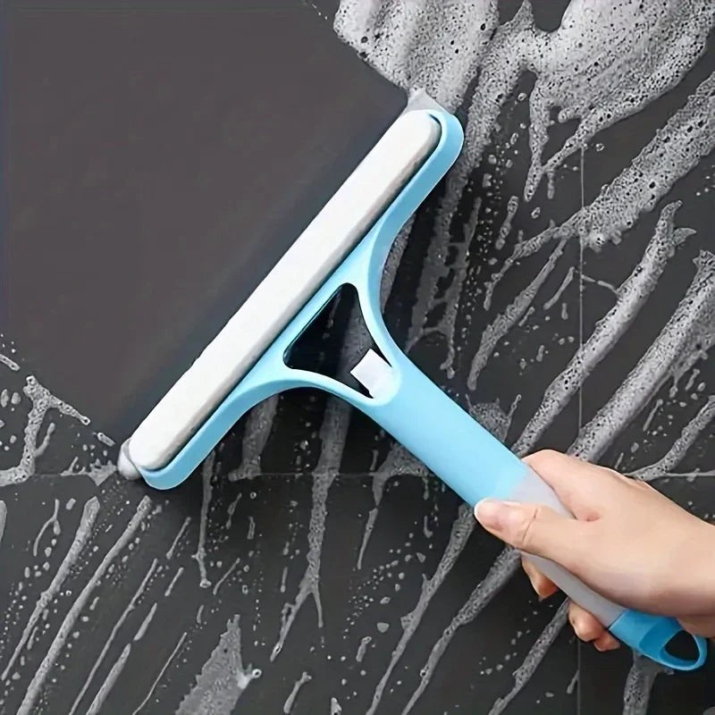 Three-in-one glass wiper with spray bottle, double-sided mirror, non-detachable wiper blade, baffle care set