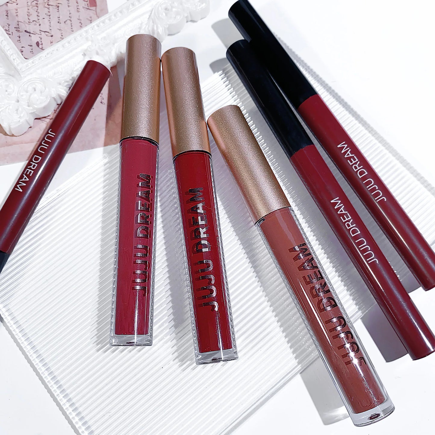 Waterproof Lip Liner & Gloss Set – High Pigment, Long-Lasting, DIY Lip Looks, Unisex, Certified, Smooth & Non-Irritating
