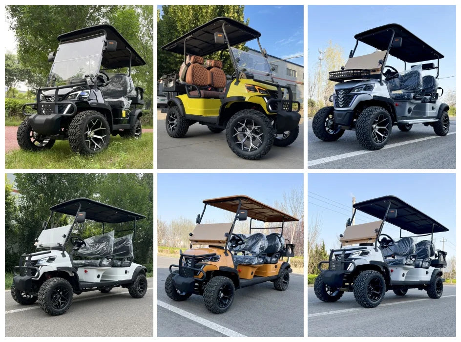 China New 4+2 6 Seat Electric Car Low Speed Electric Off-Road Vehicle Folding Seat Electric Golf Cart With 60V 72V Battery