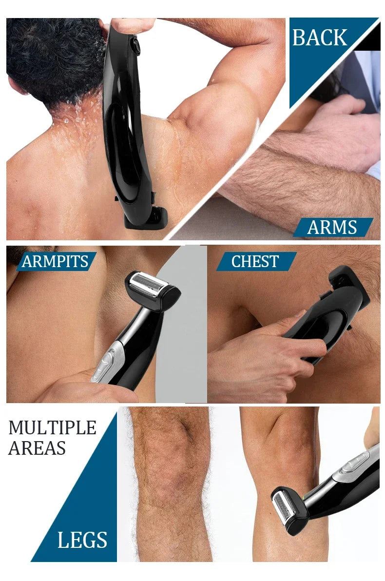 Back Shavers for Men Body Groomers Painless Hair Remover for Men Epilator Shaver Back Face Long Handle Portable Shaver Body Care