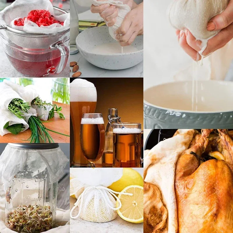 Food Grade Soy Milk Wine Nylon Filter Bag Net 100 Mesh Tea Beer Coffee Oil Reusable Filter Fabric Bags Kitchen Filter Fabric Bag